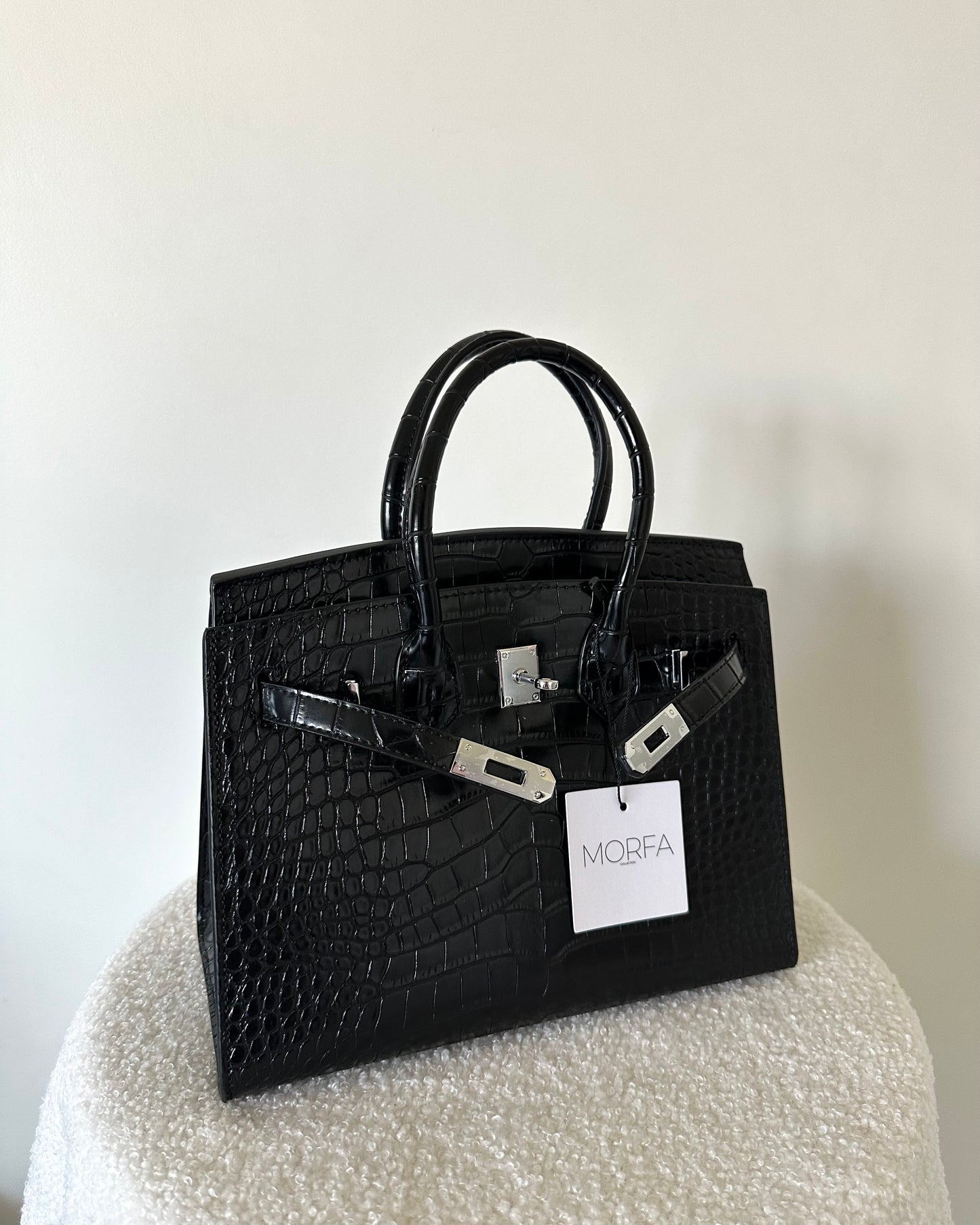 MIRA (Cuir effet croco) - NOIR